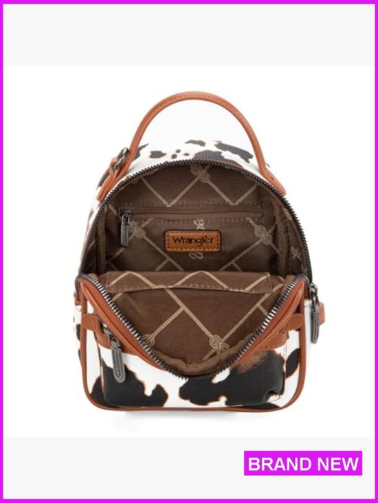 Mini Backpack Purse Vegan Leather Cow Print Western Style Daypack Lightweight main image 6